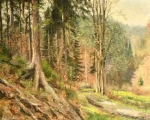 Siegfried Rochel (1904-1985) German, a landscape scene depicting the edge of a forest, oil on