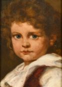 19th Century Continental School, a head study of a young child, oil on canvas laid onto panel, 8.25