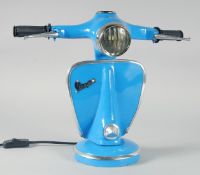 A BLUE VESPA TABLE LAMP 13ins high.