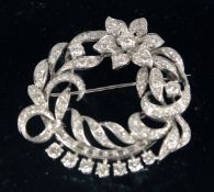A GOOD PLATINUM AND DIAMOND FLORAL SPRAY BROOCH, approx. 4ct plus.