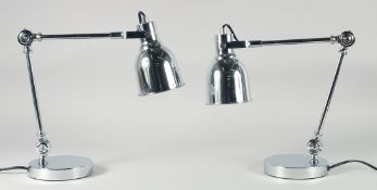 A PAIR OF CHROME ANGLEPOISE LAMPS