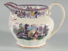 A SUNDERLAND PINK LUSTRE JUG, 