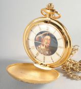 A DECORATIVE HENRY VIII WATCH on a chain.