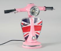 A PINK VESPA TABLE LAMP 13ins high