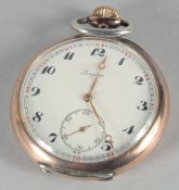 A SILVER LONGINES POCKET WATCH.