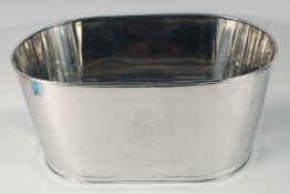 A LARGE NAPOLEON BONAPARTE OVAL WINE COOLER. 24ins long, 12ins high.