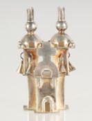 A MINIATURE RUSSIAN SILVER CHURCH. 2.5ins.