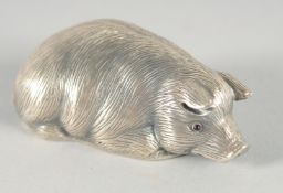 A GOOD RUSSIAN SILVER PIG. Stamped:88, head & Faberge. 2.25ins, 31gms.