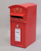 A RED G.R. POSTBOX. 1ft 10ins high.