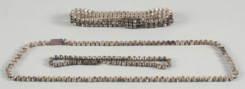 A SILVER AND MARCASITE BRACELET.