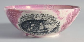 A LARGE SUNDERLAND SILVER LUSTRE CIRCULAR BOWL 