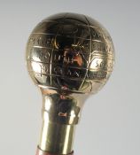 A NOVELTY GLOBE WALKING STICK.