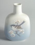 A COPENHAGEN BOTTLE painted with a robin. No. 4846, 5.75ins high.