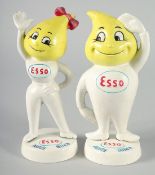 A PAIR OF PAINTED METAL ESSO ABBY SLICK FIGURES 9.5ins high.