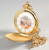 A DECORATIVE CHARGE OF THE LIGHT BRIGADE WATCH on a chain.