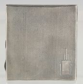 A SILVER CIGARETTE CASE. Birmingham 1957.