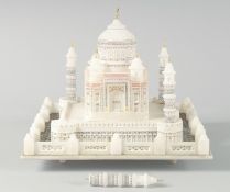 AN ALABASTER MODEL OF THE TAJ MAHAL, (one tower detached).