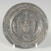 AN EARLY OTTOMAN GREEK SILVER DISH, 11cm diameter.