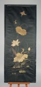 A CHINESE EMBROIDERED PICTURE PANEL, 81.5cm x 33.5cm.