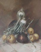 Framed oil on canvas Lucia Sarto 'Natura Morta' still life of fruit approx. 61.5cm x 71.5cm (