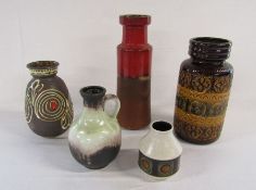 Selection of West German vases etc