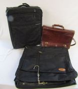 Suitcase Briggs & Riley 54cm x 21cm x40cm, suit bag and Italian leather messenger bag 41cm x 31cm