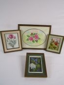 Framed picture by J Collins and 3 decoupage pictures by Rob Pohl