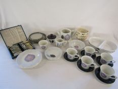 Portmeirion Dusk part dinner service and others and fish knife and fork set