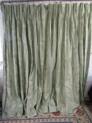 Pair of heavy lined fixed pleat curtains approx. 50