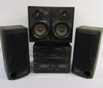 Technics stereo SA-X800L with speakers SB-F800 and Kenwood speakers