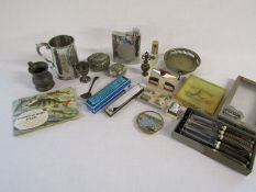 Mixed selection of items to include Brook Bonde picture cards Freshwater Fish, Parrot Harmonica etc