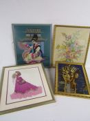 Selection of tapestries, wool work and needlework