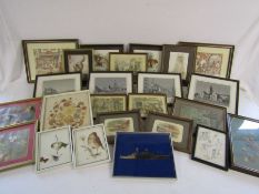 Collection of pictures to include Bill Cheeseman and Chinese style birds etc