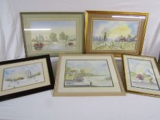Collection of framed pictures by J Collins