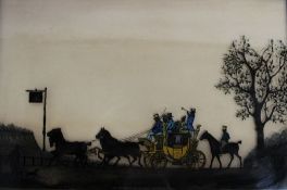 The London Co Brighton Coach reverse painting - 57cm x 42cm (size including frame)