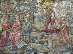 JP Paris Tapestry - Panneux Gobelins - Vintage medieval design French Jaquar Tapestry - measures