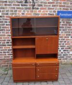 McIntosh Teak Cramond display cabinet approx. W120.5cm x H170cm x D40cm does come in 2 parts with