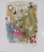 Colin Carr 'Everyman' watercolour approx. 30cm x 26.5cm