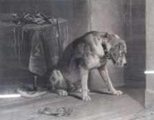 'Suspense' engraved by Benj Phelps Gibbon approx. 67cm x 58.5cm includes frame