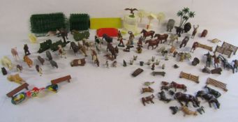 Collection of Cherilea farm animals and Britains Zoo animals, the farm animals are almost all
