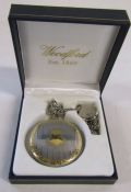 Woodford model 1218 Decorated two tone full hunter quartz pocket watch