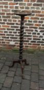 Oak twisted plant stand