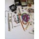 Collection of costume jewellery and a cigarette case, also includes a small amount of silver and a - Image 3 of 5