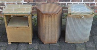 Lloyd Loom linen basket & two similar