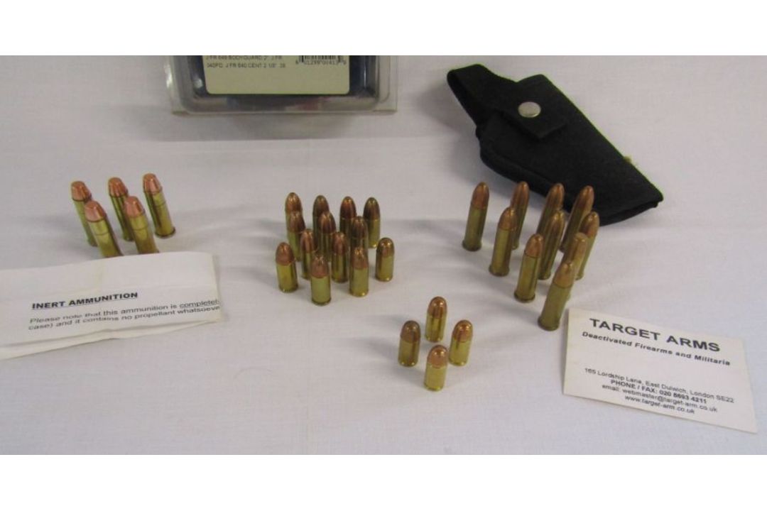 Collection of deactivated bullets and Galco Leather ankle gun holder for a revolver and one other - Image 2 of 4