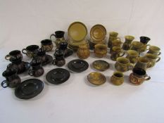 2 Alvingham pottery coffee sets and other pieces