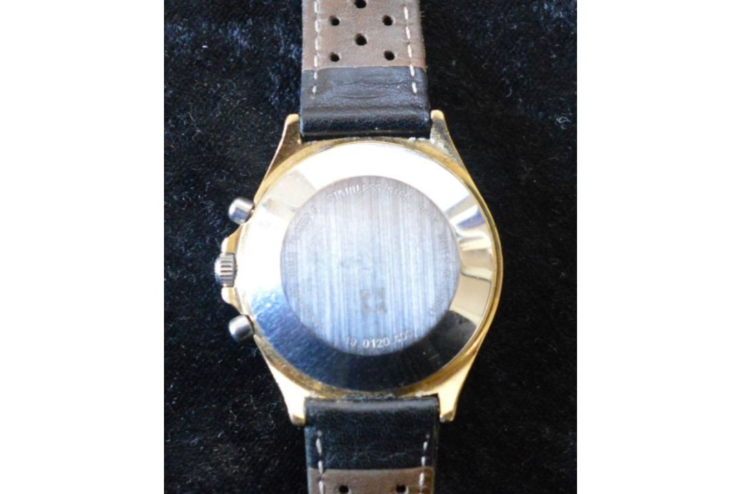 Zenith Tachymetre chronograph automatic gents gold plated & steel wristwatch with leather strap. - Image 3 of 4