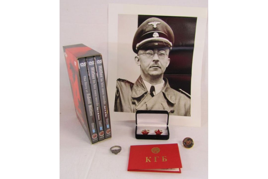 Collection of German Nazi items to include dvds, ring and Stalin cufflinks etc - Image 1 of 4