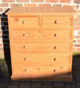 Modern pine chest of drawers Ht 103cm W 91cm D 45cm