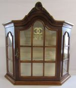 Albro Furniture hanging glass display case with Chanel artwork applied approx. 54cm x 57.5cm x 16cm